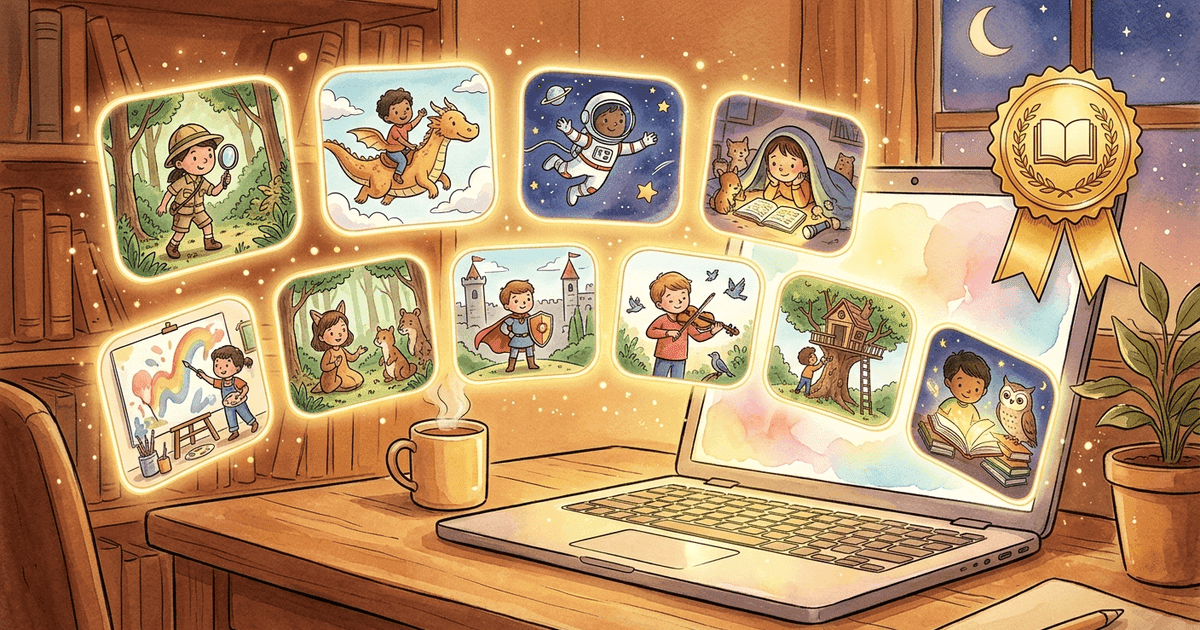 Ten AI children's book generators tested and ranked side-by-side showing their photo-to-illustration outputs for 2026