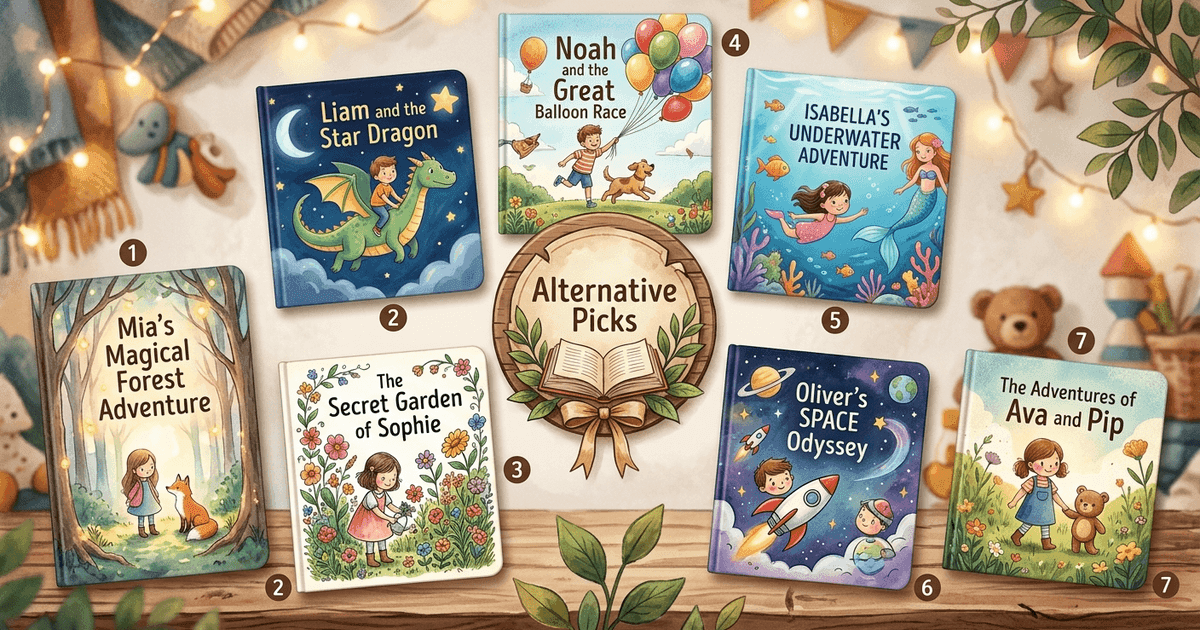 Seven Wonderbly alternatives for personalized children's books in 2026 compared side-by-side