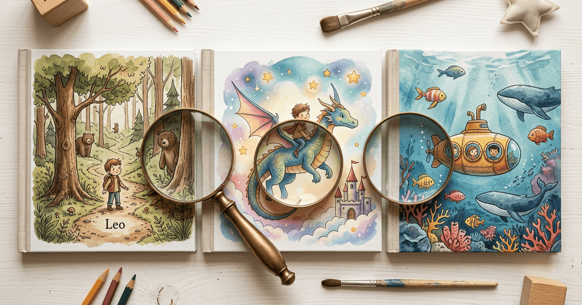 Side-by-side comparison of Wonderbly, Hooray Heroes, and Hekaya personalized children's books