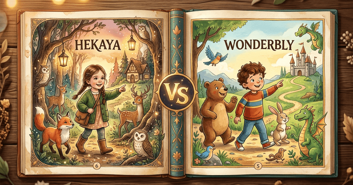 Magical Hekaya and Wonderbly personalized children's books side-by-side for 2026 comparison