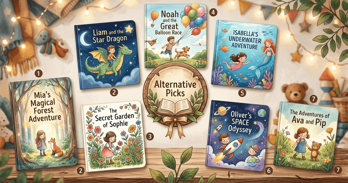 Seven Wonderbly alternatives for personalized children's books in 2026 compared side-by-side
