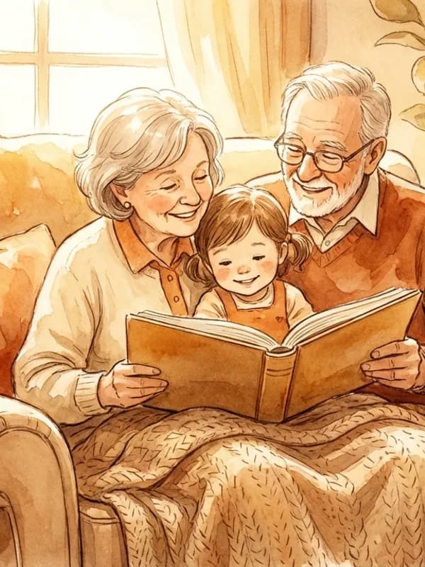 Personalised storybook of a visit to grandma and grandpa