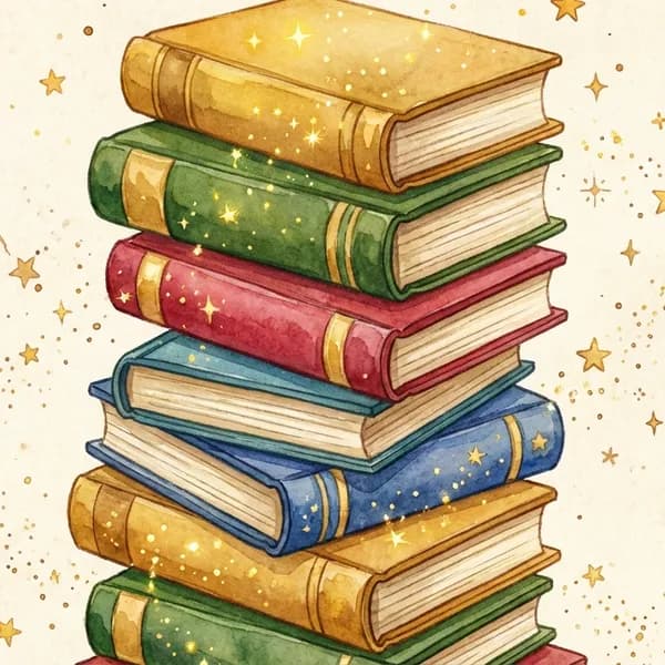 Stack of colorful storybooks